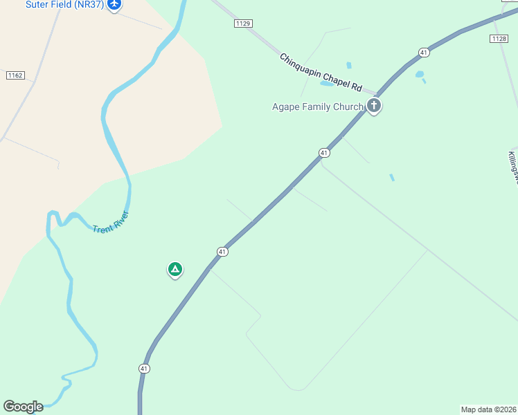 map of restaurants, bars, coffee shops, grocery stores, and more near 1994 North Carolina 41 in Trenton