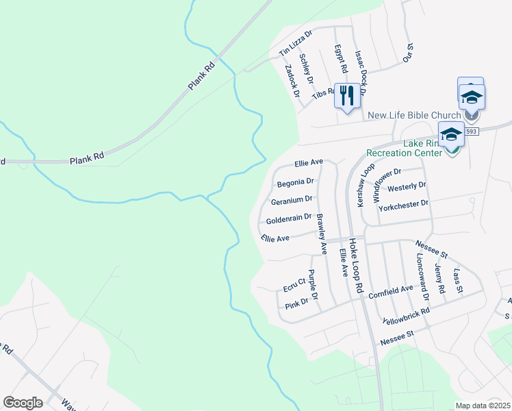 map of restaurants, bars, coffee shops, grocery stores, and more near 1613 Ellie Avenue in Fayetteville