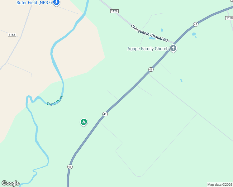 map of restaurants, bars, coffee shops, grocery stores, and more near 1994 North Carolina 41 in Trenton