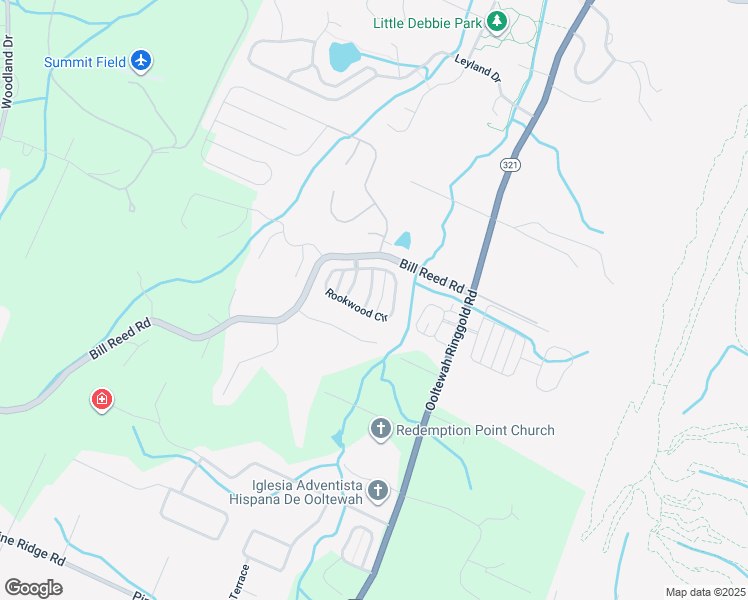 map of restaurants, bars, coffee shops, grocery stores, and more near 4136 Birdseye View in Ooltewah