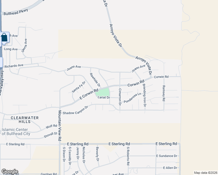 map of restaurants, bars, coffee shops, grocery stores, and more near 3780 Siesta Drive in Bullhead City