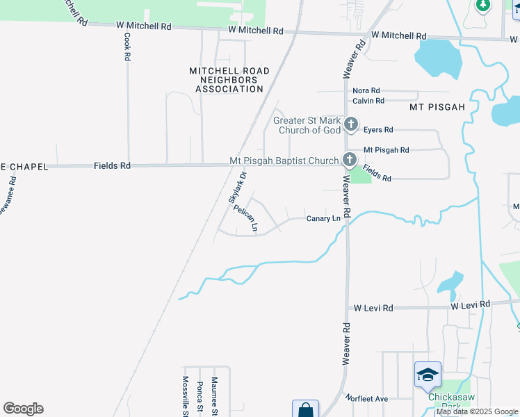 map of restaurants, bars, coffee shops, grocery stores, and more near 3691 Parakeet Road in Memphis