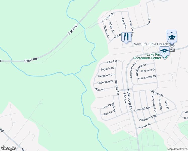 map of restaurants, bars, coffee shops, grocery stores, and more near 1613 Ellie Avenue in Fayetteville