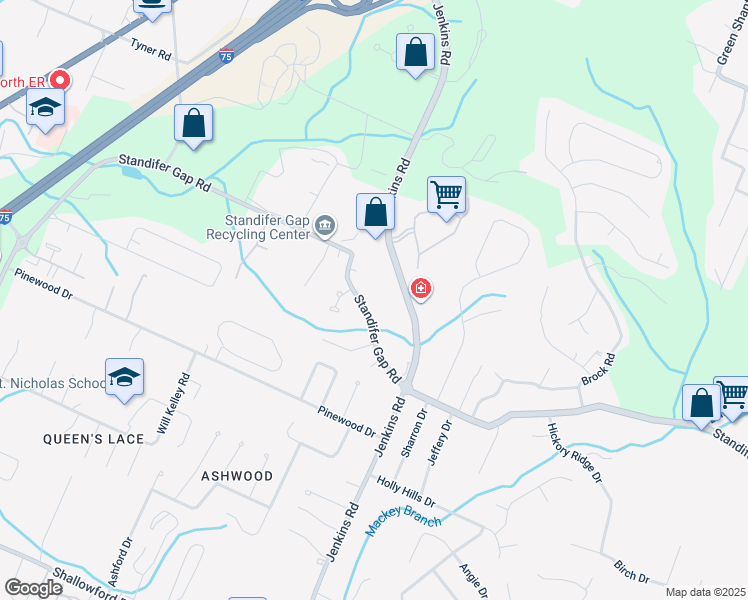 map of restaurants, bars, coffee shops, grocery stores, and more near 7719 Standifer Gap Road in Chattanooga