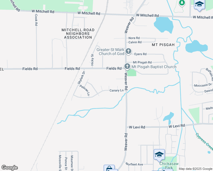 map of restaurants, bars, coffee shops, grocery stores, and more near 3701 Canary Cove West in Memphis