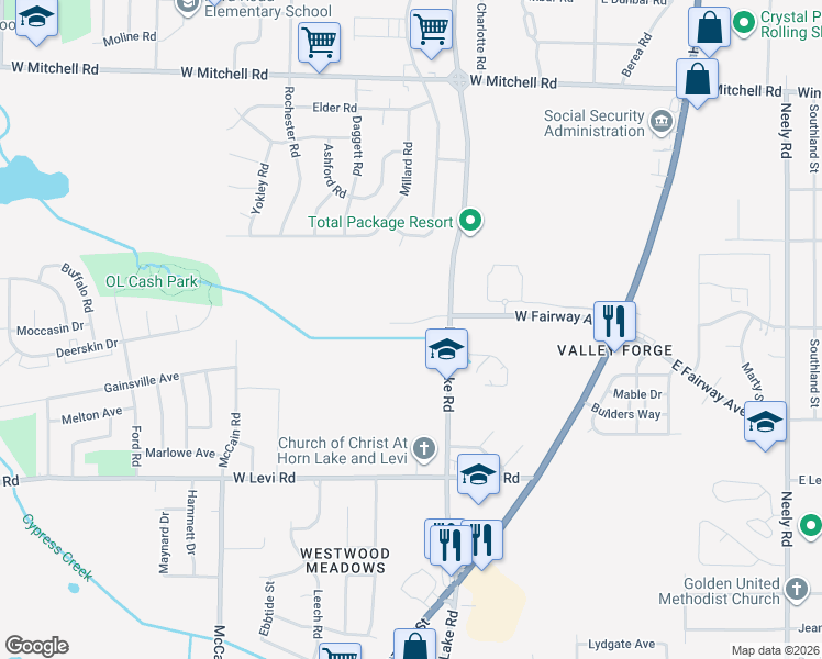 map of restaurants, bars, coffee shops, grocery stores, and more near 207 West Fairway Avenue in Memphis