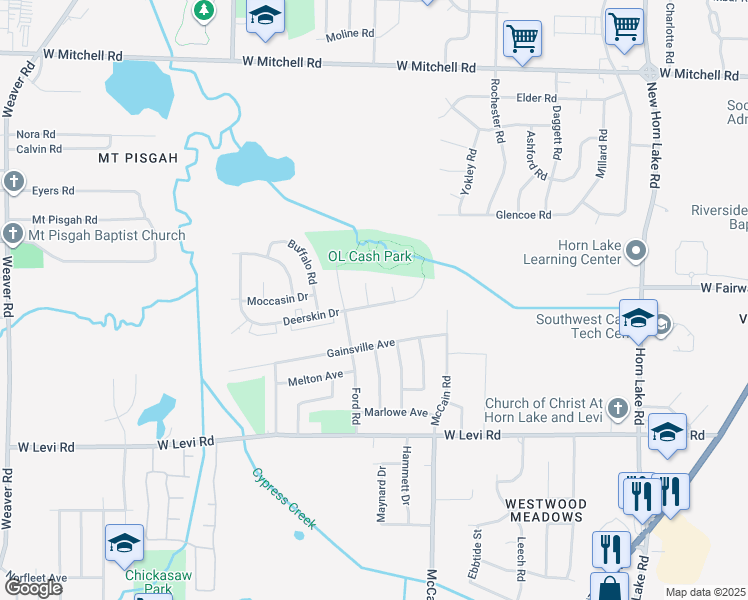 map of restaurants, bars, coffee shops, grocery stores, and more near 3704 Masterson Cove in Memphis