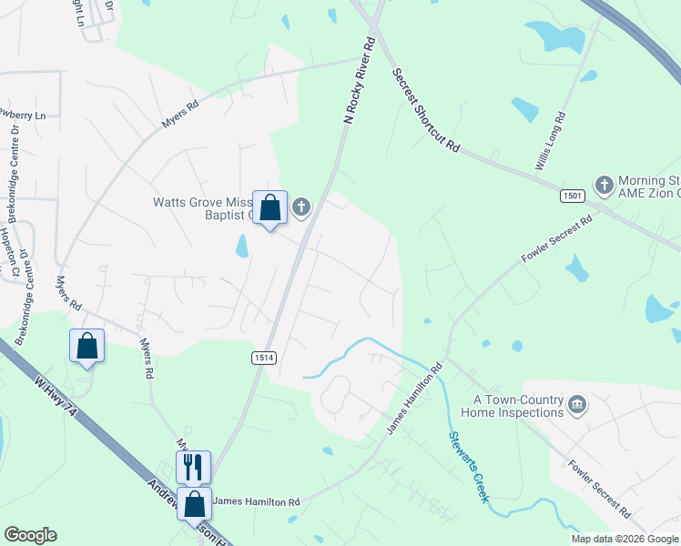 map of restaurants, bars, coffee shops, grocery stores, and more near 3907 Chatterleigh Drive in Monroe