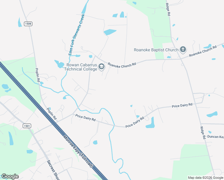 map of restaurants, bars, coffee shops, grocery stores, and more near 1003 Roanoke Church Road in Unionville