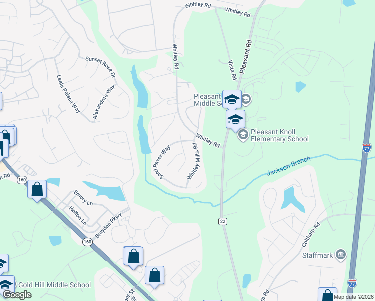 map of restaurants, bars, coffee shops, grocery stores, and more near 421 Silver Cypress Lane in Fort Mill