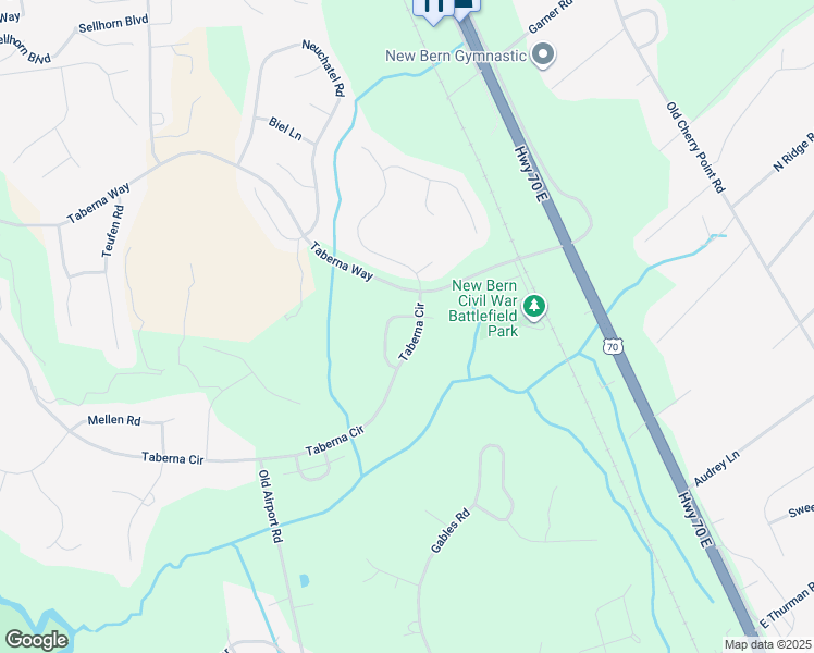 map of restaurants, bars, coffee shops, grocery stores, and more near 201 Nydegg Road in New Bern