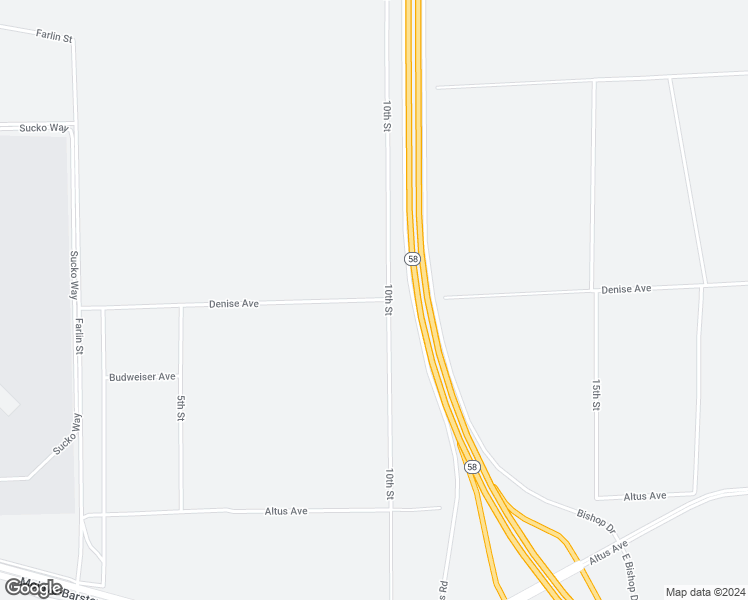 map of restaurants, bars, coffee shops, grocery stores, and more near Denise Avenue in Mojave