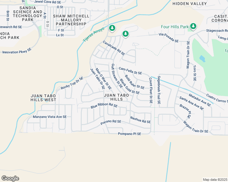 map of restaurants, bars, coffee shops, grocery stores, and more near 11815 Gallant Fox Road Southeast in Albuquerque