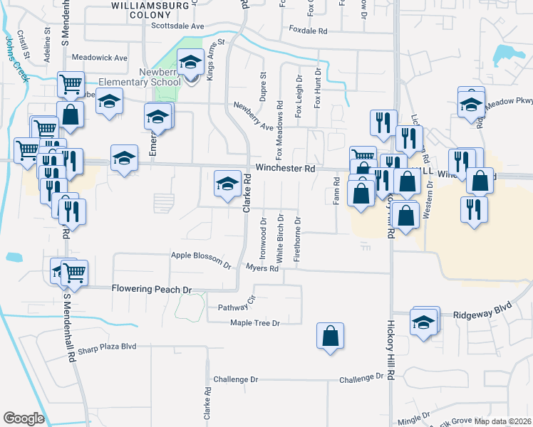 map of restaurants, bars, coffee shops, grocery stores, and more near 3702 Ironwood Drive in Memphis