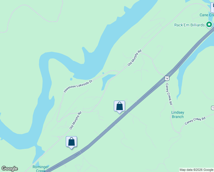map of restaurants, bars, coffee shops, grocery stores, and more near 1450 Old Murphy Road in Murphy
