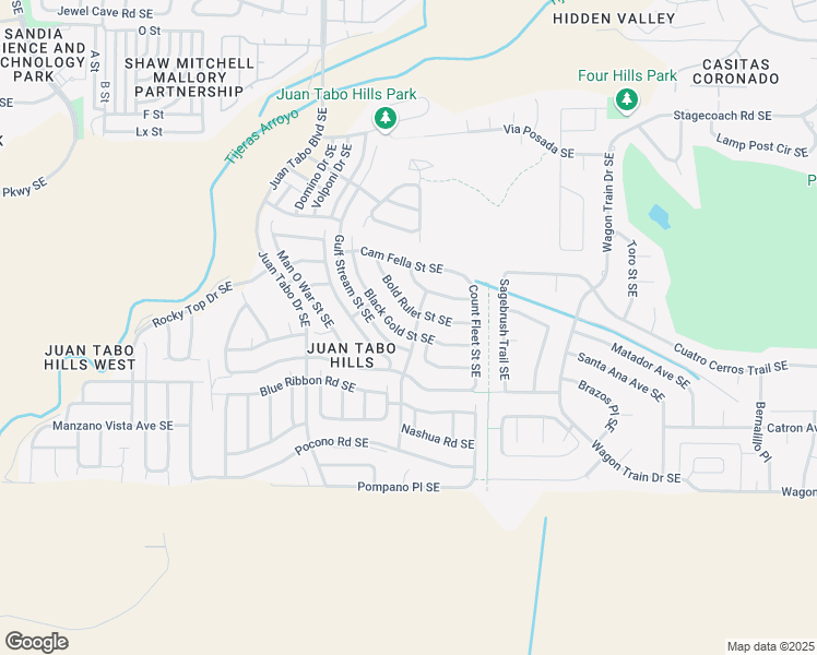 map of restaurants, bars, coffee shops, grocery stores, and more near 1876 Black Gold Street Southeast in Albuquerque