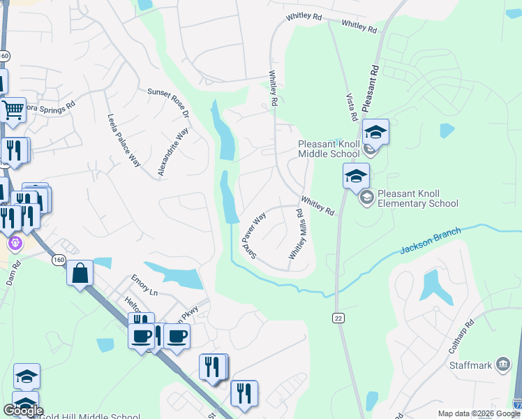 map of restaurants, bars, coffee shops, grocery stores, and more near 249 Sand Paver Way in Fort Mill