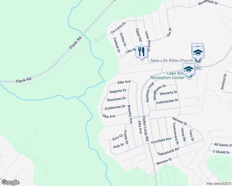 map of restaurants, bars, coffee shops, grocery stores, and more near 6021 Begonia Drive in Fayetteville