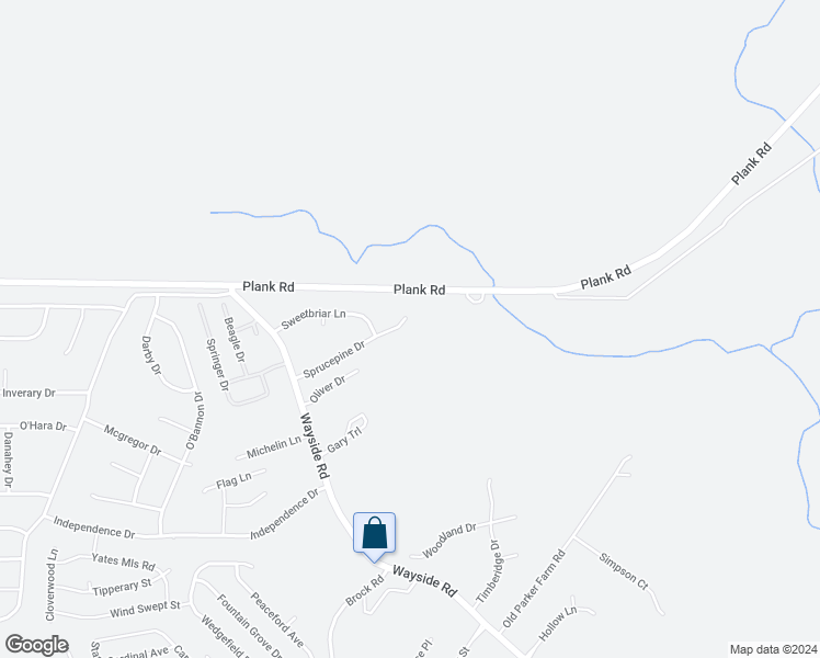 map of restaurants, bars, coffee shops, grocery stores, and more near 210 Sprucepine Drive in Raeford