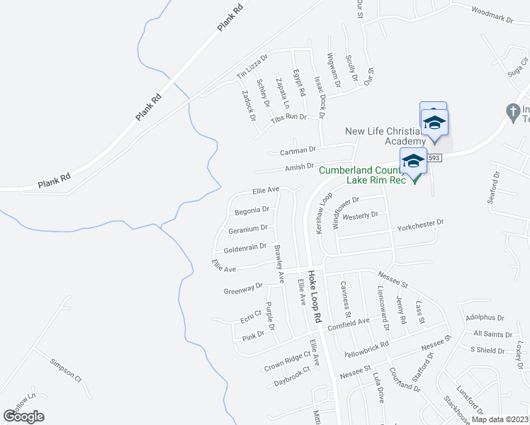 map of restaurants, bars, coffee shops, grocery stores, and more near 6005 Begonia Drive in Fayetteville