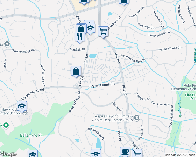map of restaurants, bars, coffee shops, grocery stores, and more near in Charlotte