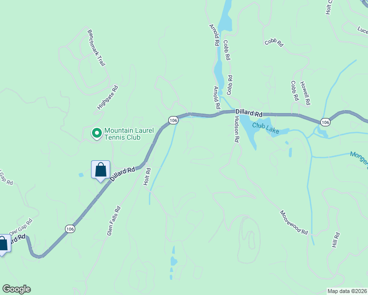 map of restaurants, bars, coffee shops, grocery stores, and more near 503 Highlands Mountain Club Road in Highlands