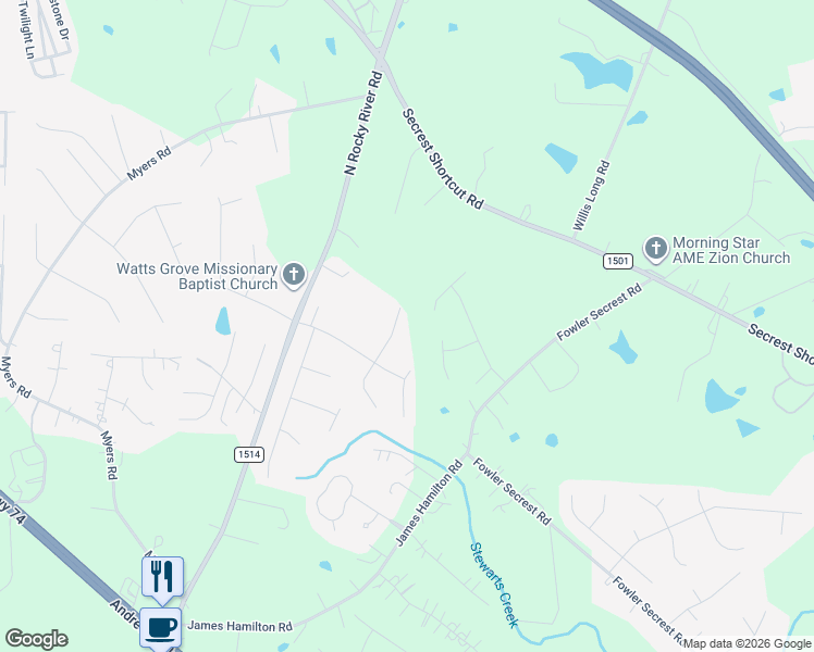 map of restaurants, bars, coffee shops, grocery stores, and more near 3109 Chippendale Road in Monroe
