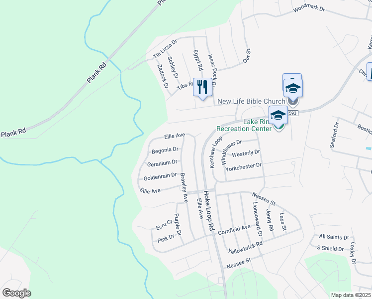 map of restaurants, bars, coffee shops, grocery stores, and more near 1807 Brawley Avenue in Fayetteville
