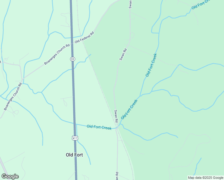 map of restaurants, bars, coffee shops, grocery stores, and more near 595 Swan Road in Old Fort