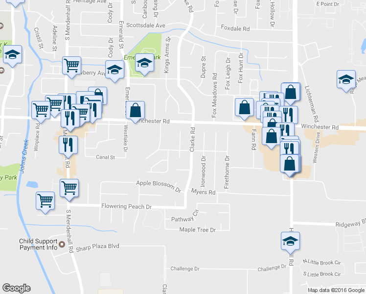 map of restaurants, bars, coffee shops, grocery stores, and more near 5626 Tulip Tree Drive in Memphis