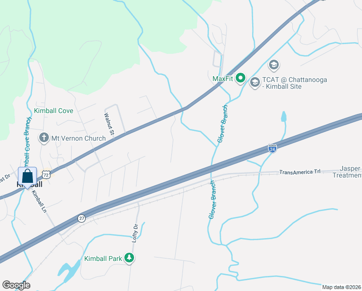 map of restaurants, bars, coffee shops, grocery stores, and more near 1720 Main Street in Jasper