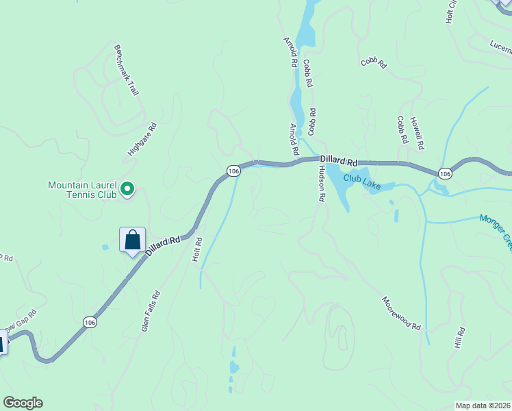 map of restaurants, bars, coffee shops, grocery stores, and more near 503 Highlands Mountain Club Road in Highlands