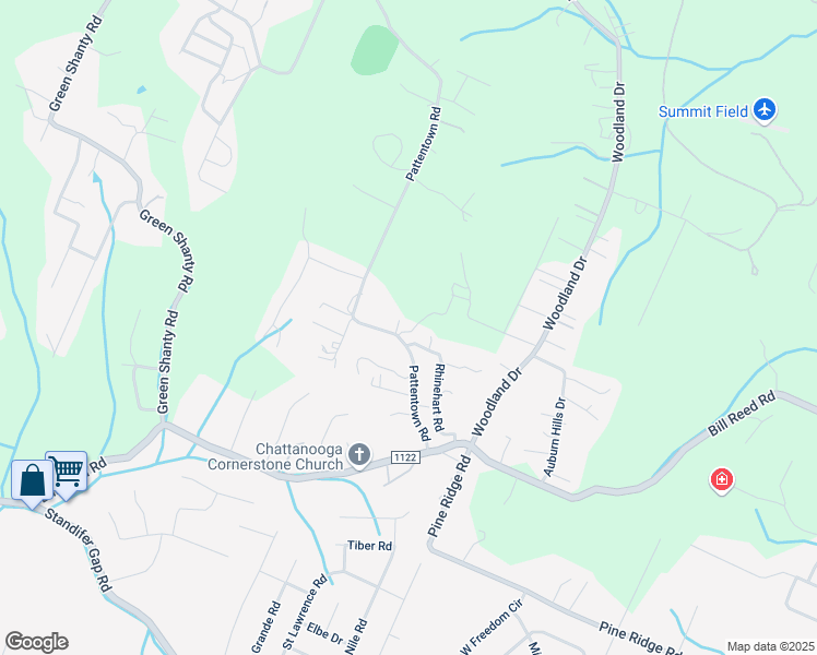 map of restaurants, bars, coffee shops, grocery stores, and more near 4008 Pattentown Road in Ooltewah