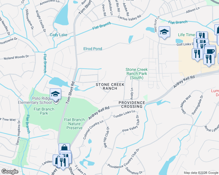 map of restaurants, bars, coffee shops, grocery stores, and more near in Charlotte