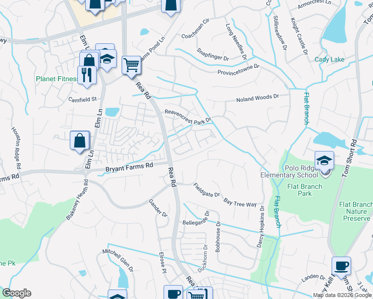 map of restaurants, bars, coffee shops, grocery stores, and more near in Charlotte