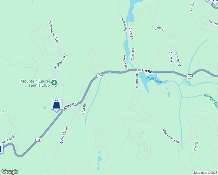 map of restaurants, bars, coffee shops, grocery stores, and more near 503 Highlands Mountain Club Road in Highlands