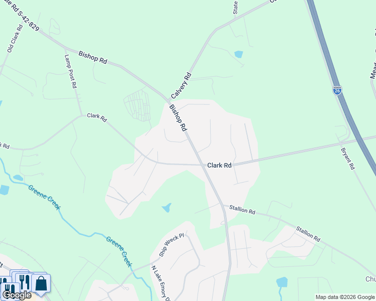 map of restaurants, bars, coffee shops, grocery stores, and more near 1307 Bishop Rd in Inman