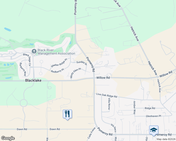 map of restaurants, bars, coffee shops, grocery stores, and more near 612 Misty Glen Place in Nipomo