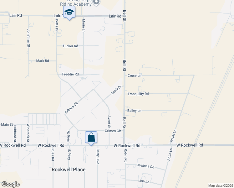 map of restaurants, bars, coffee shops, grocery stores, and more near 15001 Lesly Drive in Amarillo