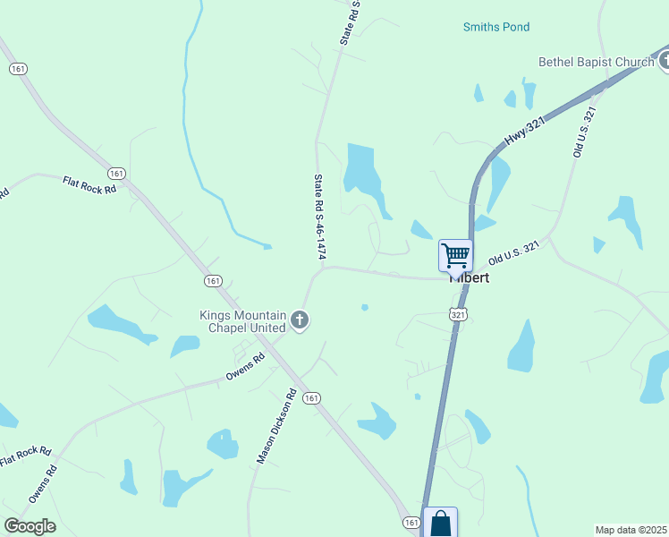 map of restaurants, bars, coffee shops, grocery stores, and more near 2024 U.S. 321 in York