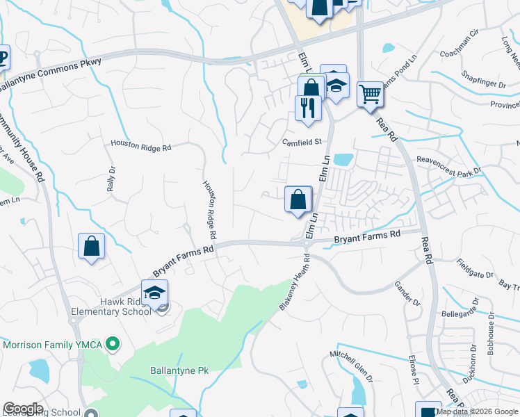 map of restaurants, bars, coffee shops, grocery stores, and more near 8848 Leinster Dr in Charlotte