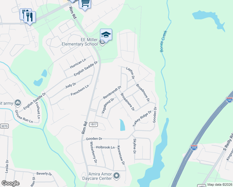 map of restaurants, bars, coffee shops, grocery stores, and more near 783 Richardson Avenue in Fayetteville