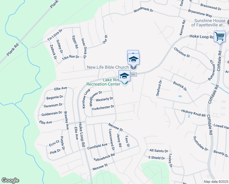 map of restaurants, bars, coffee shops, grocery stores, and more near 1705 Kershaw Loop in Fayetteville