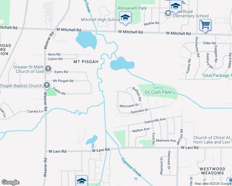 map of restaurants, bars, coffee shops, grocery stores, and more near 3653 Bison Street in Memphis