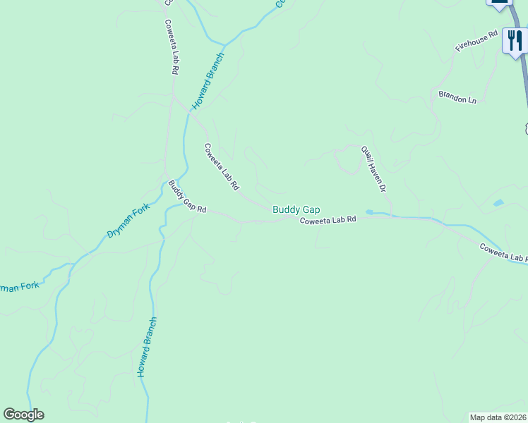 map of restaurants, bars, coffee shops, grocery stores, and more near 994 Coweeta Lab Road in Otto