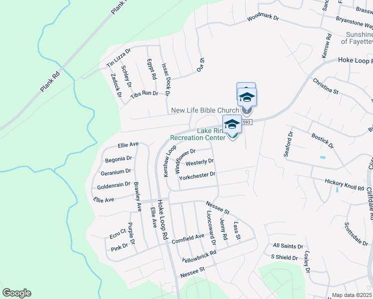 map of restaurants, bars, coffee shops, grocery stores, and more near 5028 Windflower Drive in Fayetteville