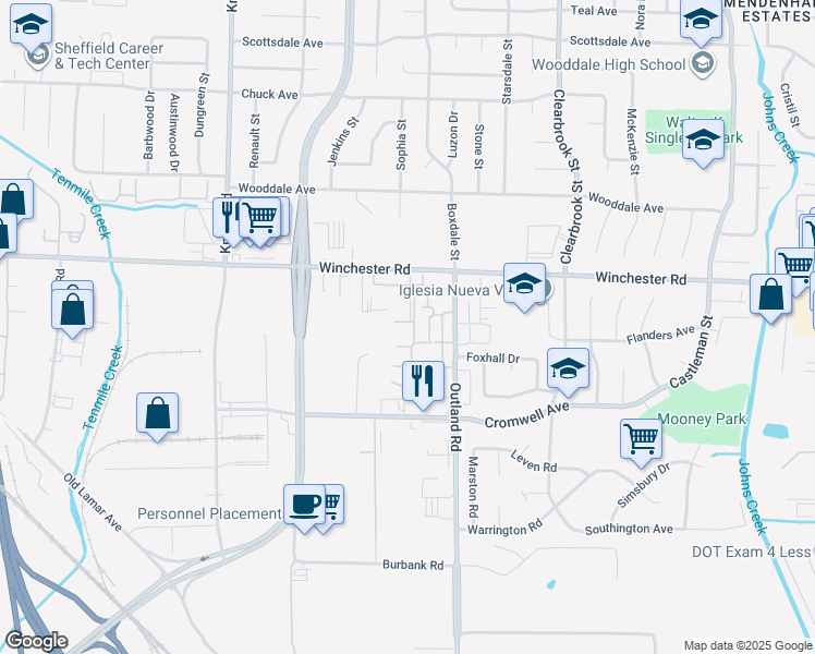map of restaurants, bars, coffee shops, grocery stores, and more near 4796 Townhouse Way in Memphis