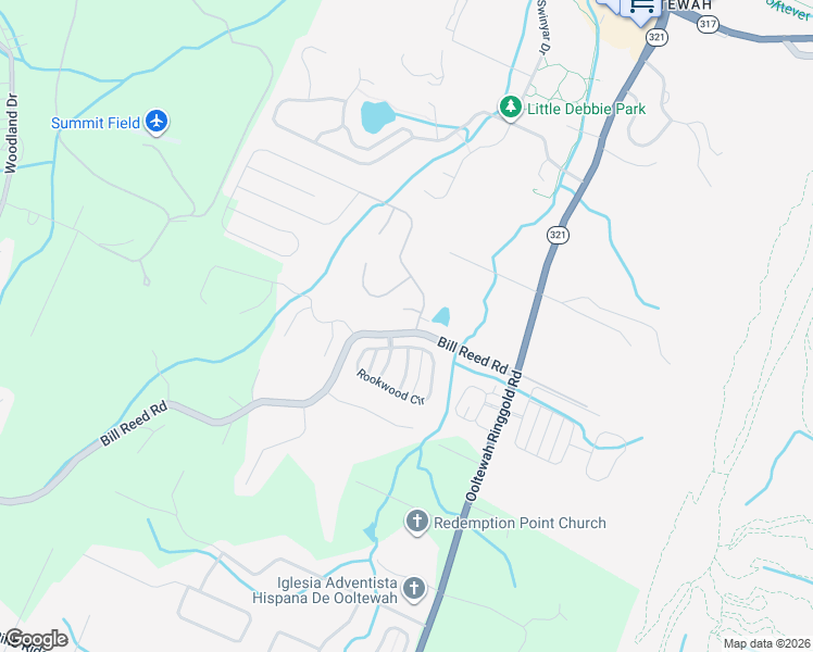 map of restaurants, bars, coffee shops, grocery stores, and more near 9629 Bill Reed Road in Ooltewah