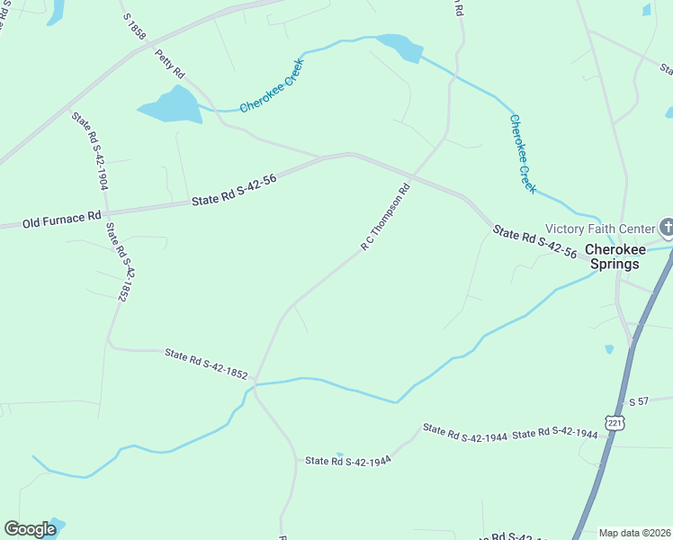 map of restaurants, bars, coffee shops, grocery stores, and more near R C Thompson Road in Chesnee