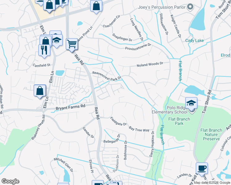 map of restaurants, bars, coffee shops, grocery stores, and more near in Charlotte